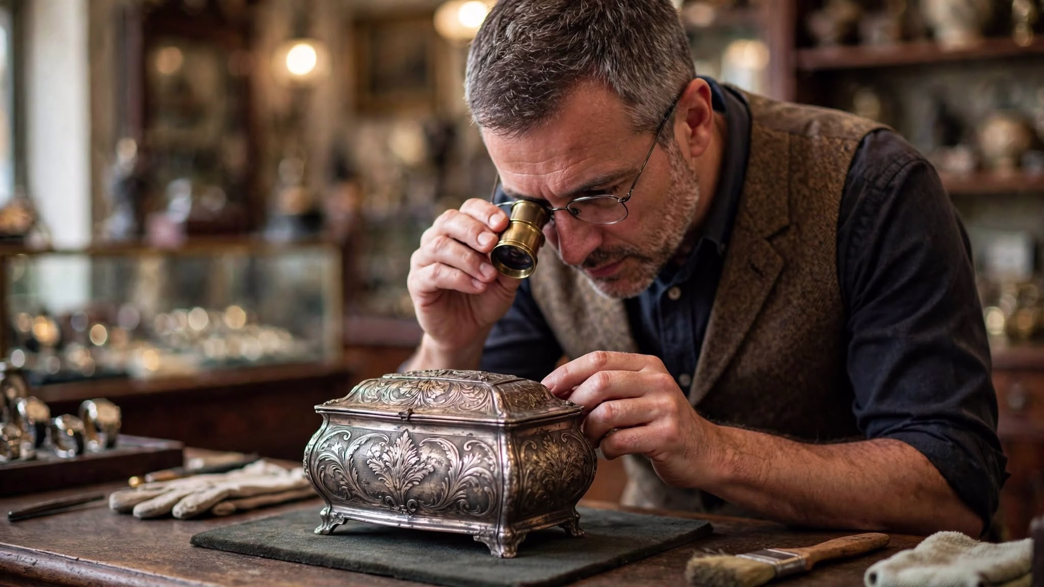 Sell or pawn antique silver jewelry for cash in Houston