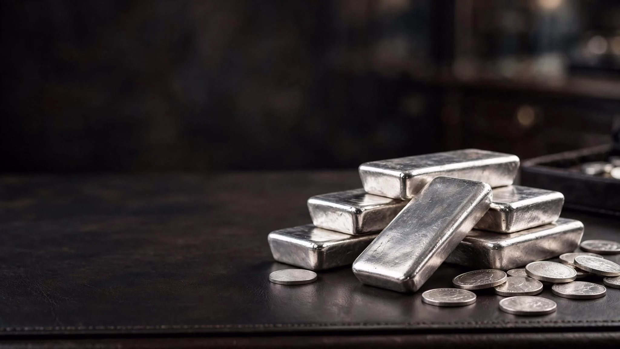 Silver bullion coins and bars being verified at a Houston silver buyer